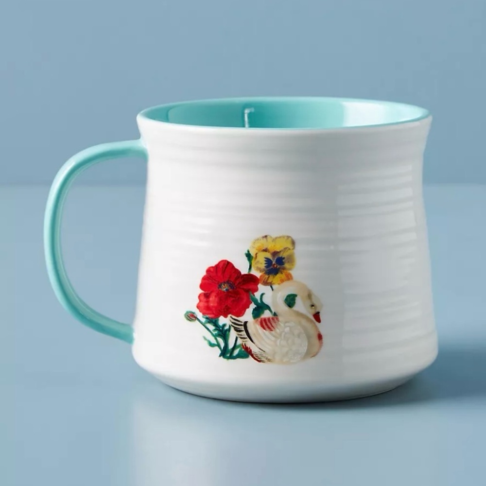 Anthropologie Nathalie Lete B Monogram Mug
Floral Ceramic Blue White Coffee Cup - Picture 2 of 8
